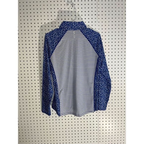 RLX Golf Daisy Striped Long Sleeve Airflow Quarter Zip Pull Over - Picture 2 of 7